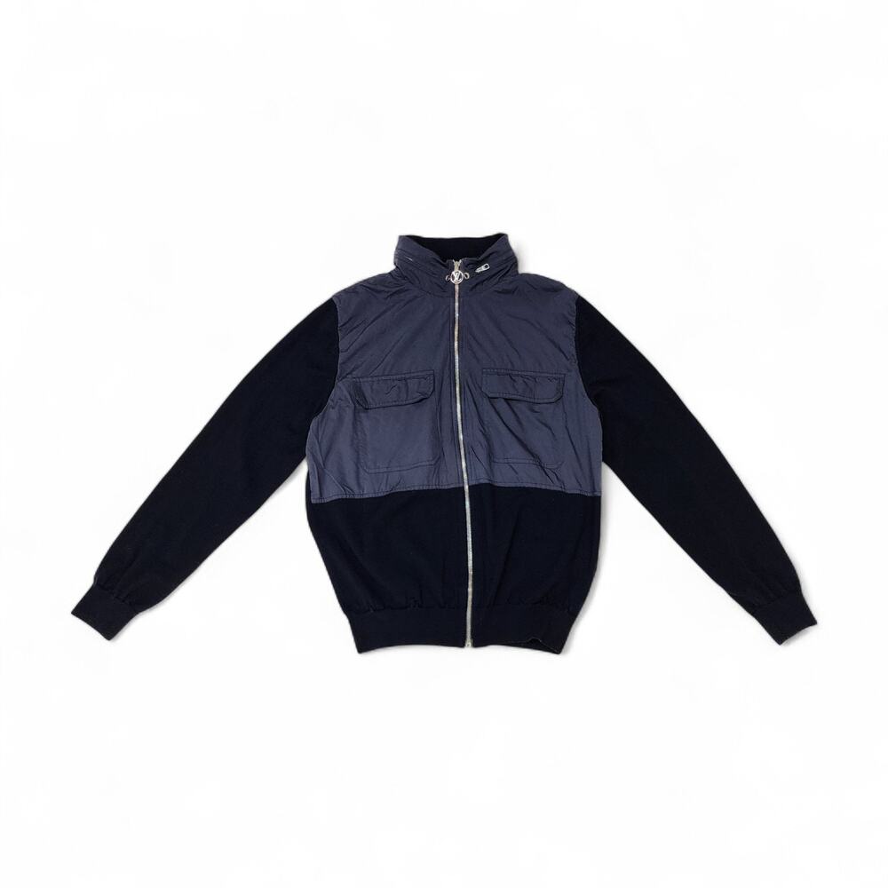 Louis Vuitton LV Full-Zip Hooded Jacket Navy Blue XL - Preowned